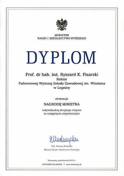 Rektor naszej Uczelni nagrodzony Rektor naszej Uczelni nagrodzony