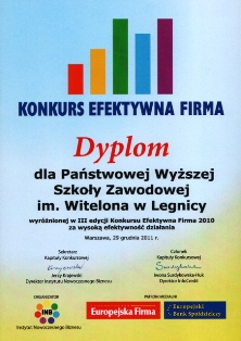 Nasza Uczelnia Efektywną Firmą 2010 Nasza Uczelnia Efektywną Firmą 2010