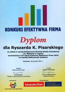 Nasza Uczelnia Efektywną Firmą 2010 Nasza Uczelnia Efektywną Firmą 2010