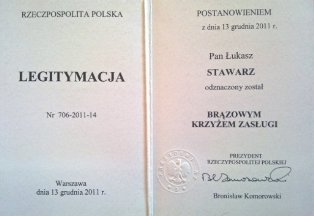 Łukasz Stawarz odznaczony przez Prezydenta RP i Ministra Sportu Łukasz Stawarz odznaczony przez Prezydenta RP i Ministra Sportu